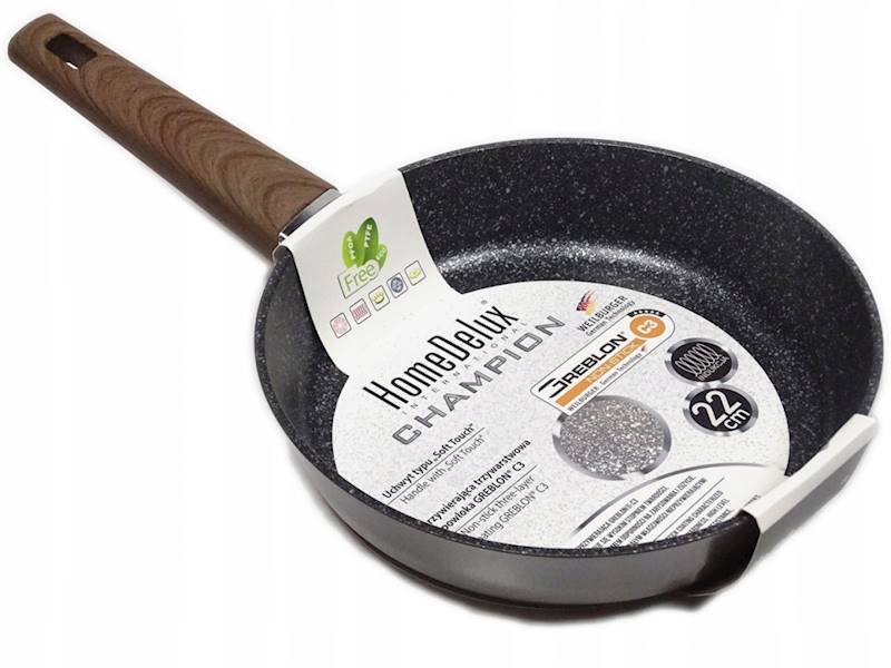 Patelnia CHAMPION 22cm z powłoką Greblon HD12189 HOMEDELUX